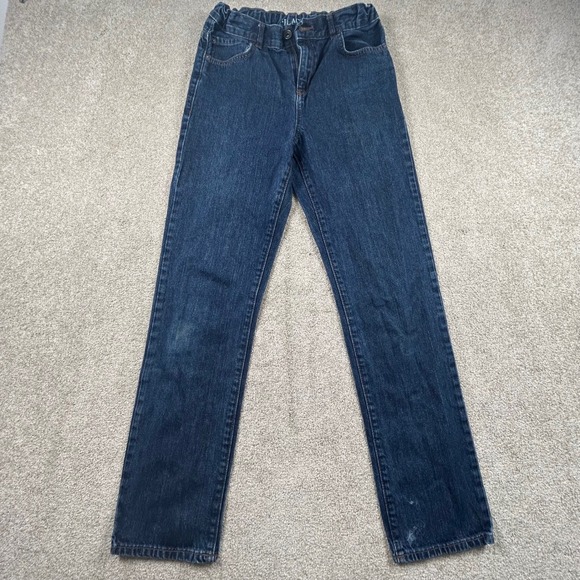 The Children's Place Denim - Childrens Place Straight Leg Jeans Dark Wash Denim Size 16 Elastic Waist 0970
